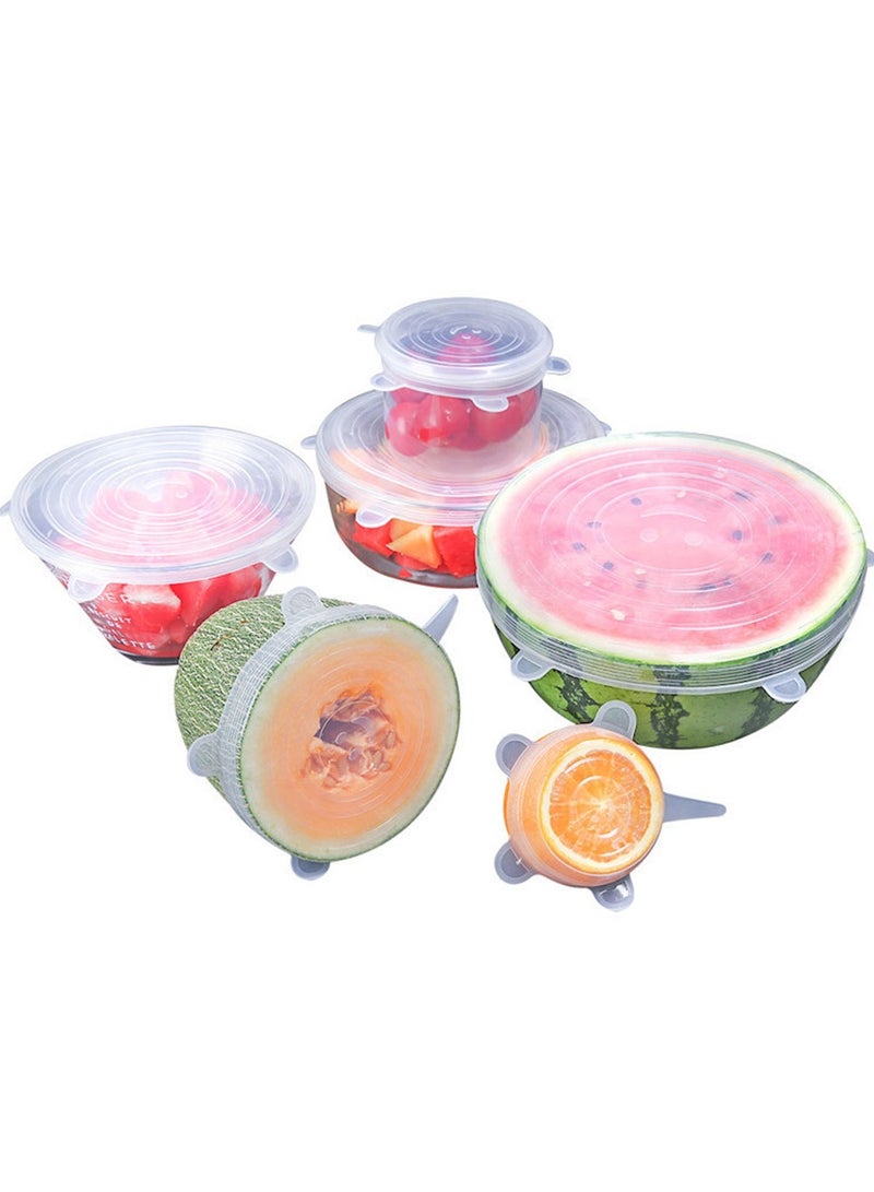 6Pcs Silicone Stretch Lids Reusable Food Seal Cover for Pot Bowl Keep Food Fresh Stretchy Wrap Cover Kitchen Cookware  - Image 1