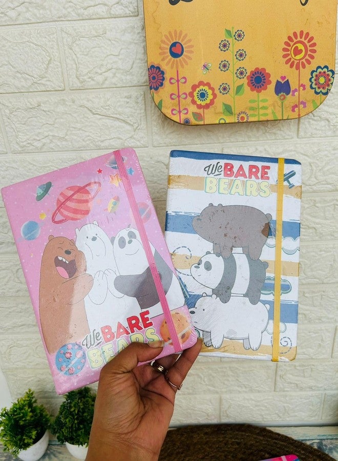 Radhya Accessories We Bare Bears Diaries Hardcover Notebook Elastic lock Diary Journal Planner Panda Diary for girls (Pack of 2) - Image 5