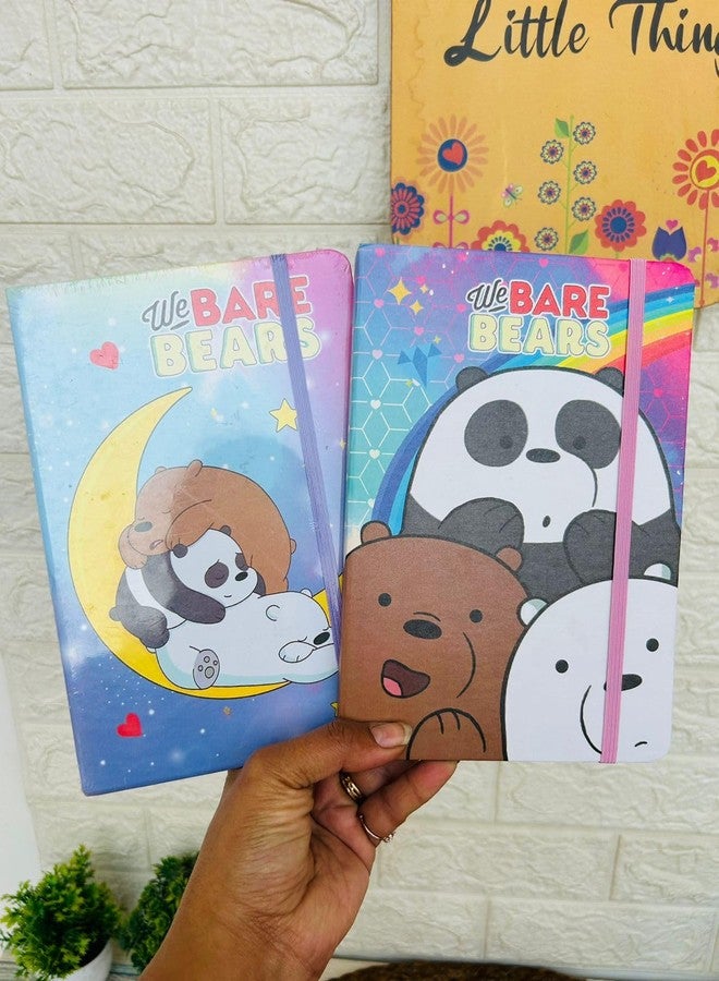 Radhya Accessories We Bare Bears Diaries Hardcover Notebook Elastic lock Diary Journal Planner Panda Diary for girls (Pack of 2) - Image 3