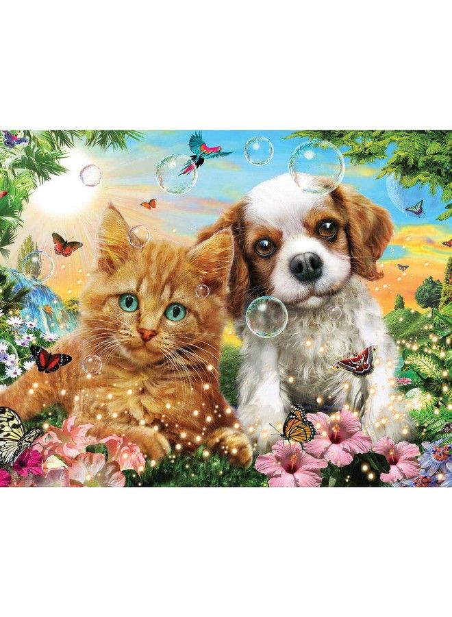 Bits and Pieces 200 Piece Large Piece Family Jigsaw Puzzle For Adults & Kids 15" X 19" Kitten & Puppy 200 Pc Cute Baby Animals Dog Cat Jigsaw By Adrian Chesterman - Image 2