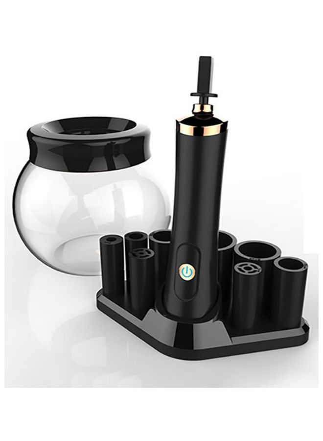 Makeup Brush Cleaner And Dryer Set Black/Clear/Gold - Image 1