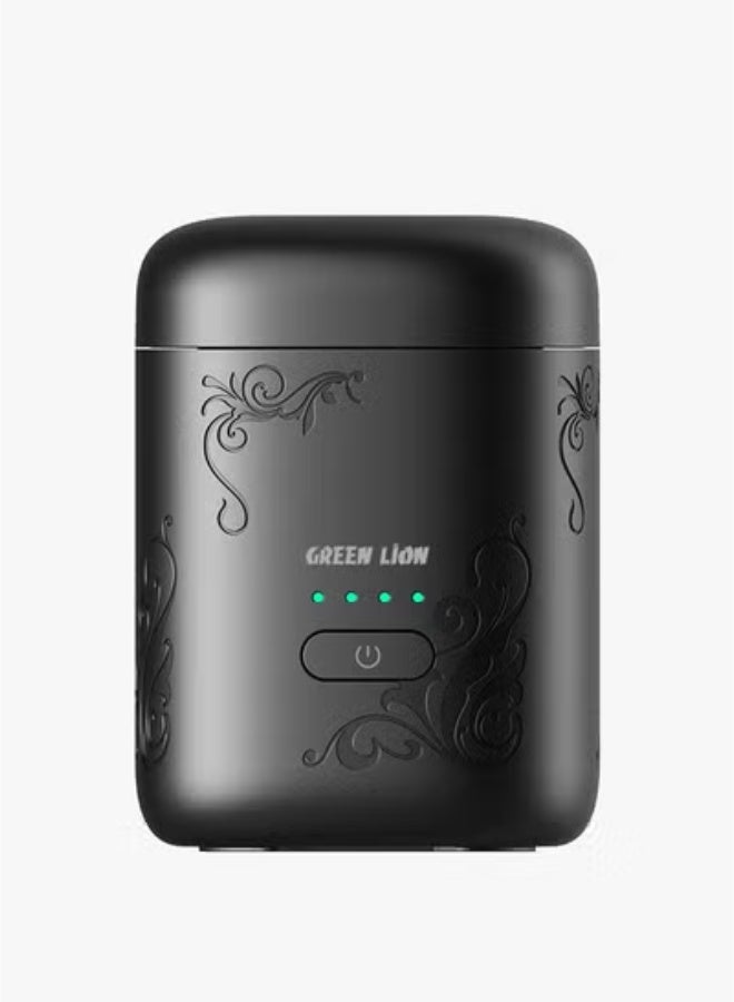 GREEN LION ASEEL Bakhour Incense Burner / Strong Fragrance Bakhoor/ Aesthetic Appearance / Wide Area Coverage / 120 sec Single Burning Time / 2 Min Auto Off / Type-C Charging Port / LED Indicator for Home Office and Car- Black - Image 1