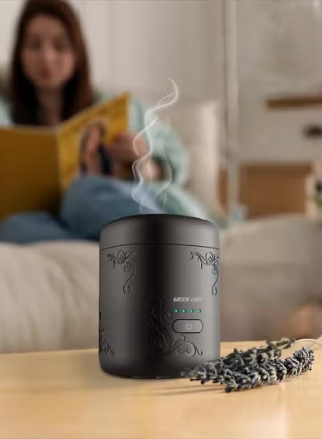 GREEN LION ASEEL Bakhour Incense Burner / Strong Fragrance Bakhoor/ Aesthetic Appearance / Wide Area Coverage / 120 sec Single Burning Time / 2 Min Auto Off / Type-C Charging Port / LED Indicator for Home Office and Car- Black - Image 2