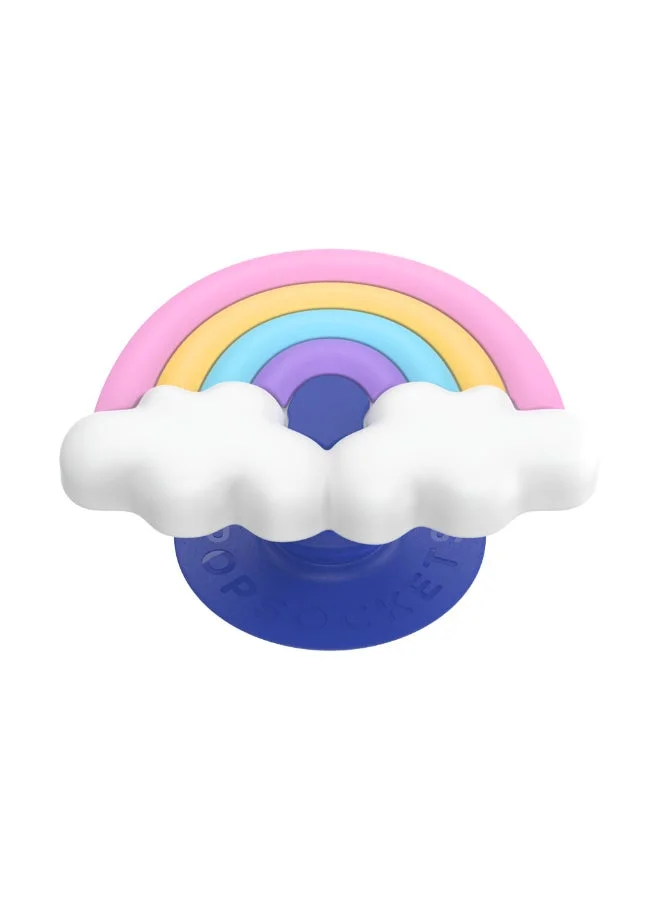 بوب سوكيتس قبضة بوب بريميوم | حامل هاتف قابل للإزالة وإعادة الاستخدام والغسل، يعمل مع حافظة بلاستيكية صلبة ناعمة، غطاء علوي سهل الإزالة للشحن اللاسلكي - قوس قزح