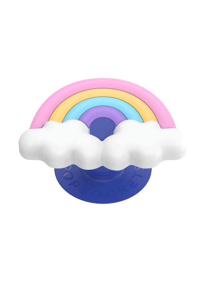 POPSOCKETS PopGrip Premium | قبضة هاتف من الجل وحامل، قابلة للإزالة وإعادة الاستخدام والغسل، تعمل مع جراب بلاستيكي صلب أملس، الجزء العلوي سهل الإزالة للشحن اللاسلكي - قوس قزح - Image 1