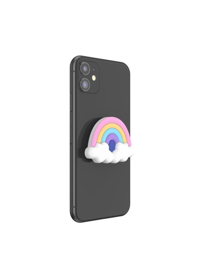POPSOCKETS PopGrip Premium | قبضة هاتف من الجل وحامل، قابلة للإزالة وإعادة الاستخدام والغسل، تعمل مع جراب بلاستيكي صلب أملس، الجزء العلوي سهل الإزالة للشحن اللاسلكي - قوس قزح - Image 3