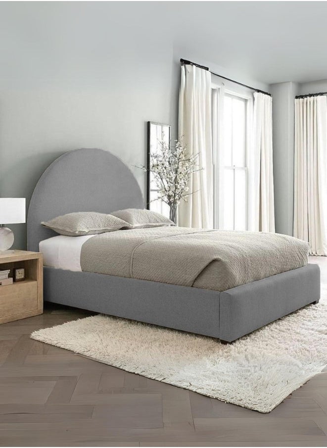 Bed and Mattress Zone Luna Upholstered Emporium Bed 200x150 Queen Size Grey Color 