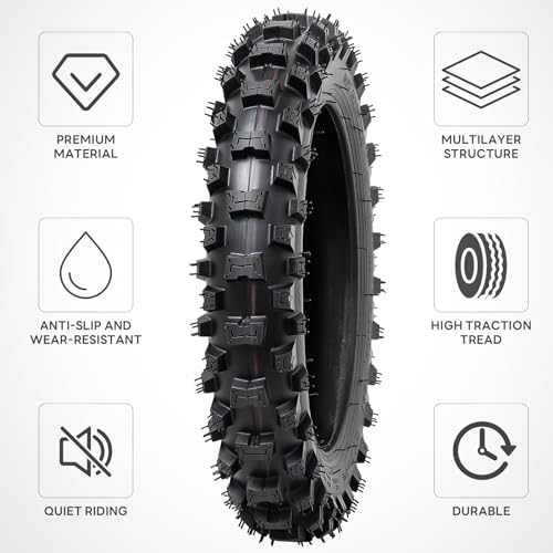 PaoWin 2.50-10 4PR TT 33J Off Road Mini Dirt Bike Front/Rear Tire and Inner Tube Compatible with 2.5-10 Off Road Dirt Bike Pit Bike/Motorcycle Tire (P-279) - Image 4
