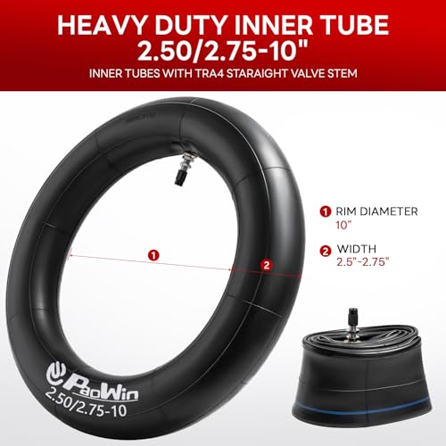 PaoWin 2.50-10 4PR TT 33J Off Road Mini Dirt Bike Front/Rear Tire and Inner Tube Compatible with 2.5-10 Off Road Dirt Bike Pit Bike/Motorcycle Tire (P-279) - Image 3