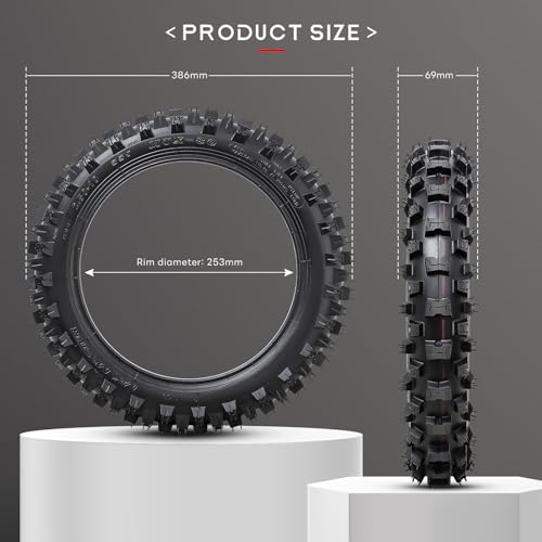 PaoWin 2.50-10 4PR TT 33J Off Road Mini Dirt Bike Front/Rear Tire and Inner Tube Compatible with 2.5-10 Off Road Dirt Bike Pit Bike/Motorcycle Tire (P-279) - Image 2