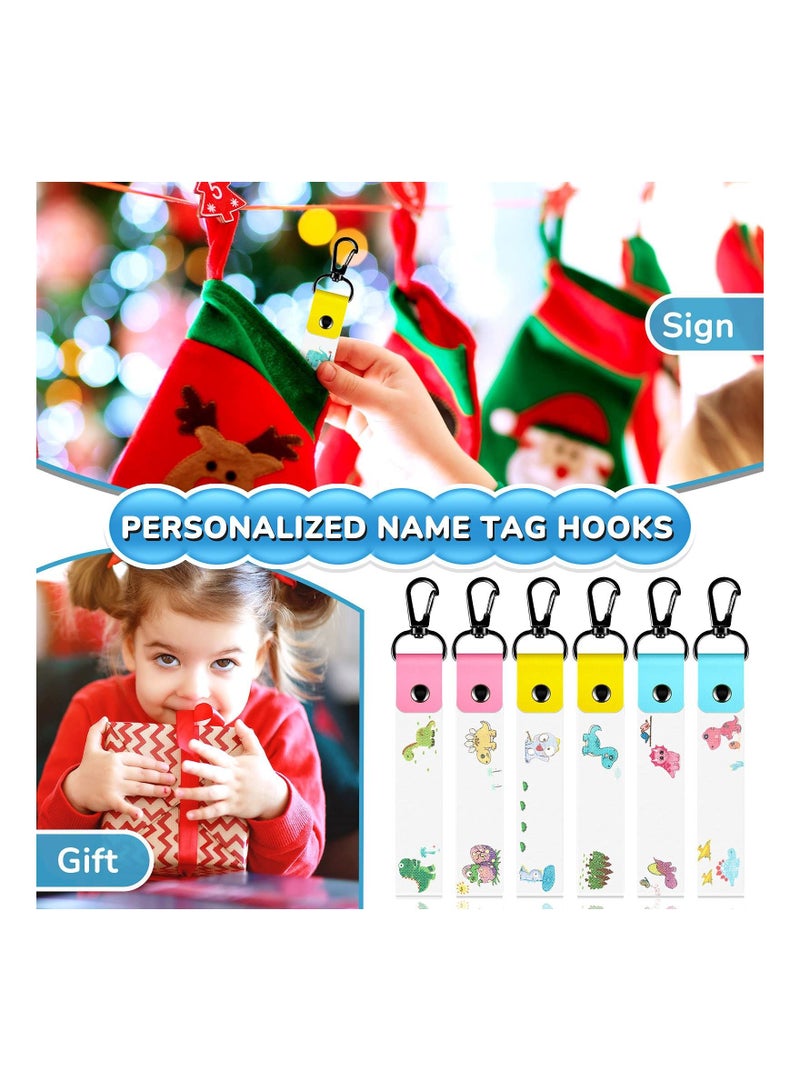 SYOSI Personalized Name Tag Hook, 6 Pieces Kids ID Tag Backpack Name Tag Daycare Tag Backpack Name Tag Water Bottle Tag Backpack Tag  - Image 5