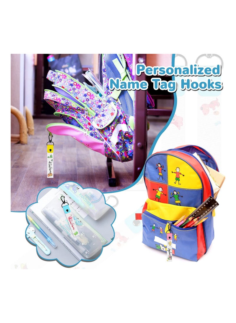 SYOSI Personalized Name Tag Hook, 6 Pieces Kids ID Tag Backpack Name Tag Daycare Tag Backpack Name Tag Water Bottle Tag Backpack Tag  - Image 4