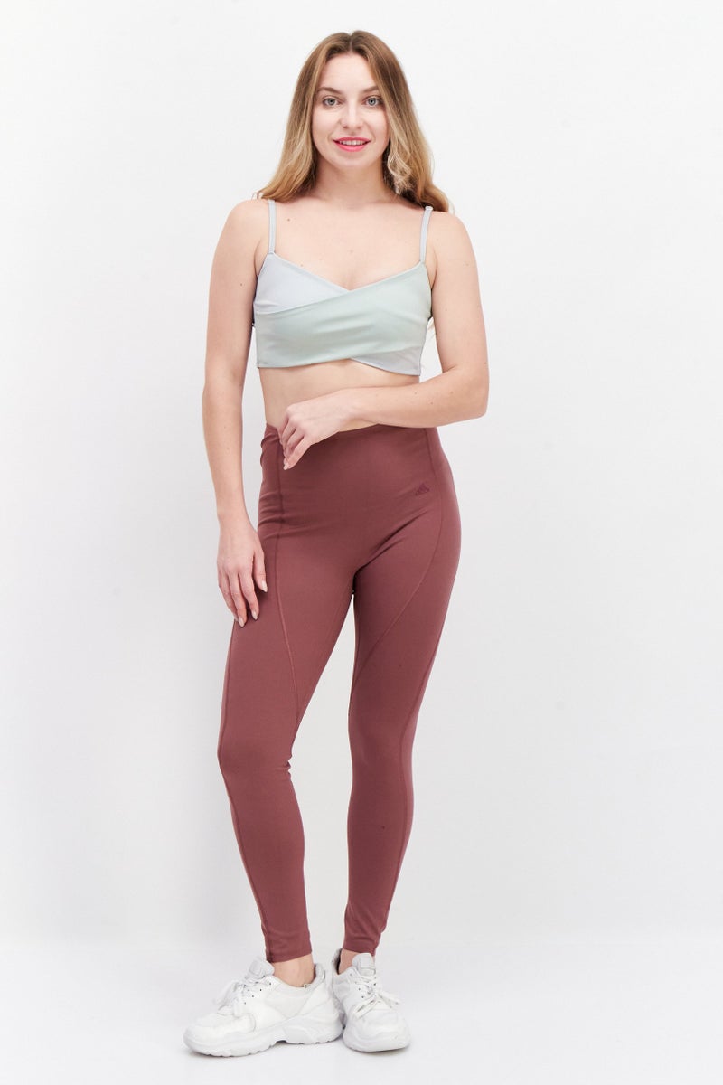 Adidas x Parley Women Sportswear Fit Brand Logo Leggings, Burgundy - Image 4