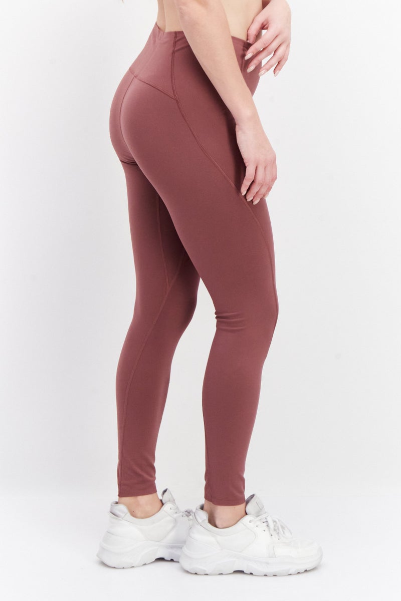 Adidas x Parley Women Sportswear Fit Brand Logo Leggings, Burgundy - Image 3