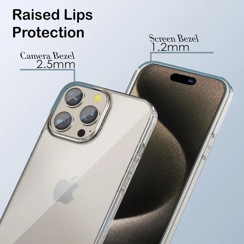 Bluepeak  BluePeak Case For iPhone 15 Pro max Clear Case Thin Transparent Silicone Gel Cover Case for iPhone 15 Pro max (Clear)  | Best Price UAE