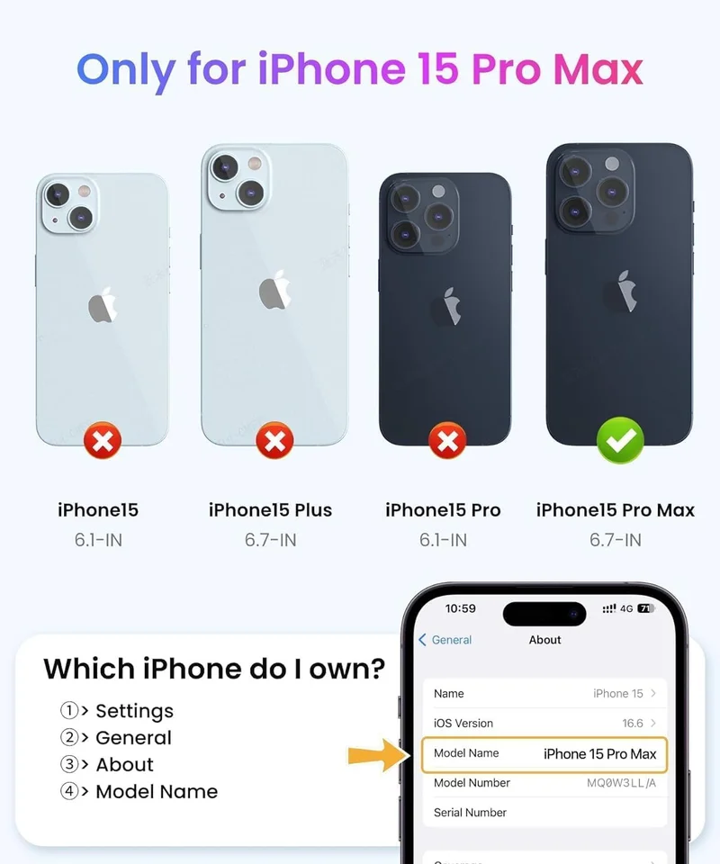 بلو بيك جراب BluePeak لهاتف iPhone 15 Pro Max - غطاء شفاف من جل السيليكون الرقيق (شفاف)