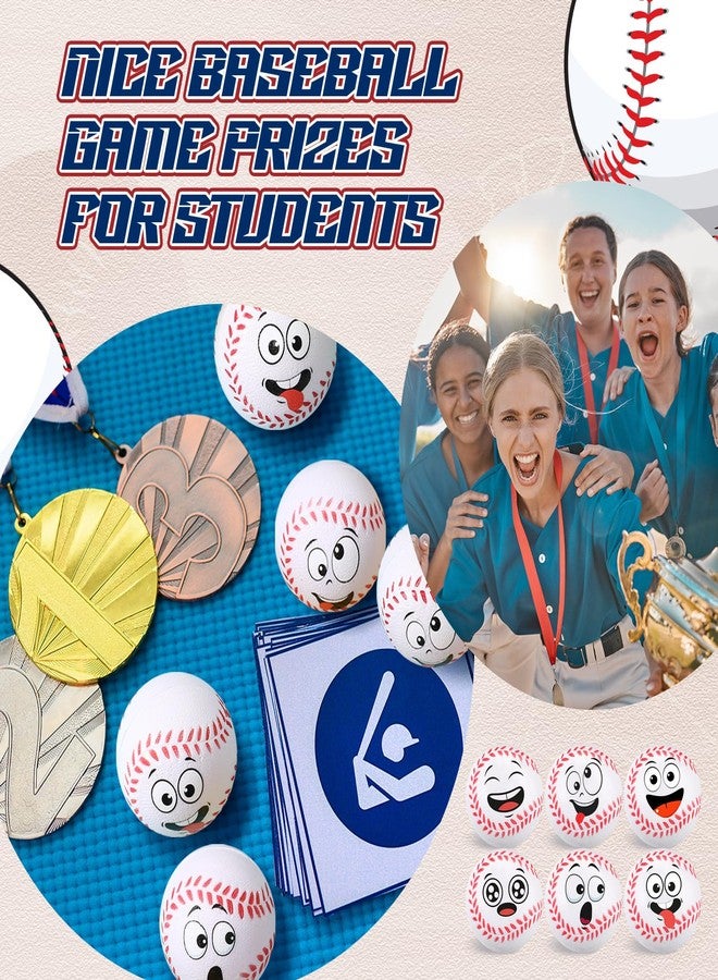 Arrowbash 24 Pcs Mini Face Baseball Stress Balls for Boys Girls Fidget Toys Bulk Foam Balls for Stress and Anxiety Relief Balls for Party Favors Birthday Gift Decoration - Image 4