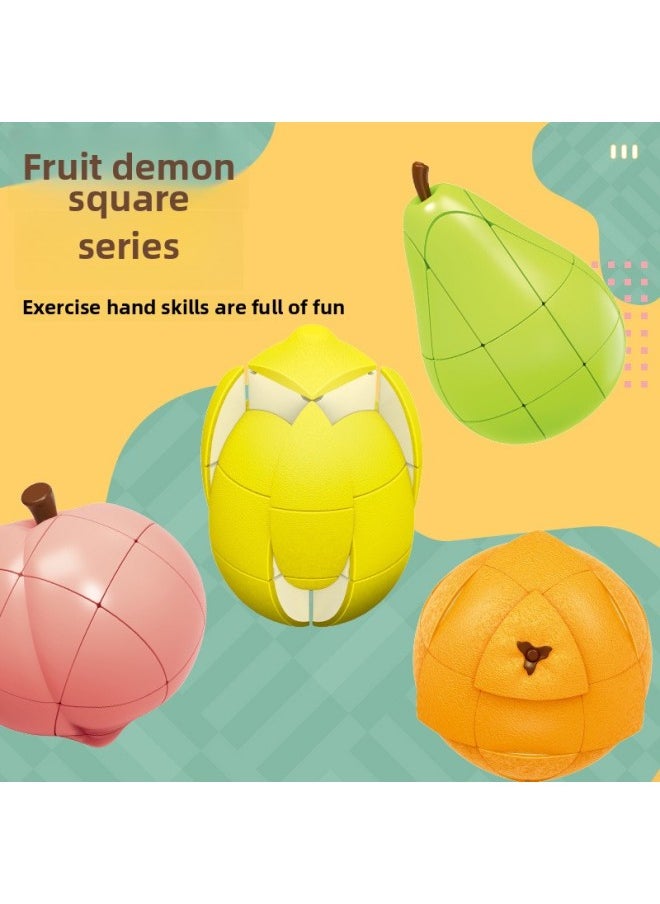 null - Q Cute Fruit Cube Suit Gift Box English Packaging For Apple Peach Pear Children's Special-shaped Third-order Cube-Color:7870 Fruit Four-piece English Package - Image 1