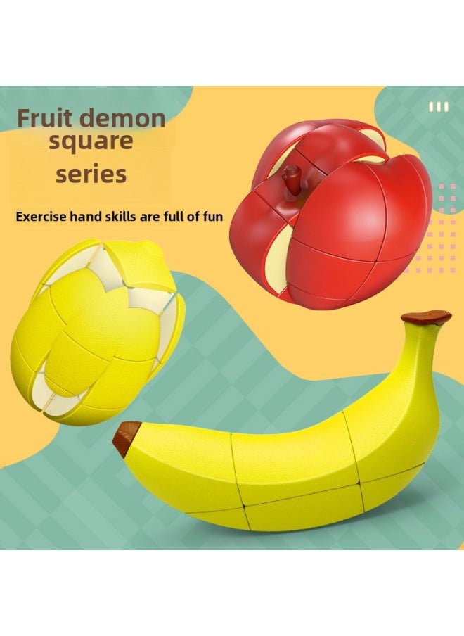 null - Q Cute Fruit Cube Suit Gift Box English Packaging For Apple Peach Pear Children's Special-shaped Third-order Cube-Color:7870 Fruit Four-piece English Package - Image 1