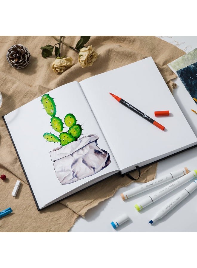 Ohuhu Marker Pads Art Sketchbook, 7x10 inches, 120 LB/200 GSM Drawing Papers, 78 Sheets/156 Pages, Hardcover Sketch Book for Alcohol Markers Christmas Gift - Image 3