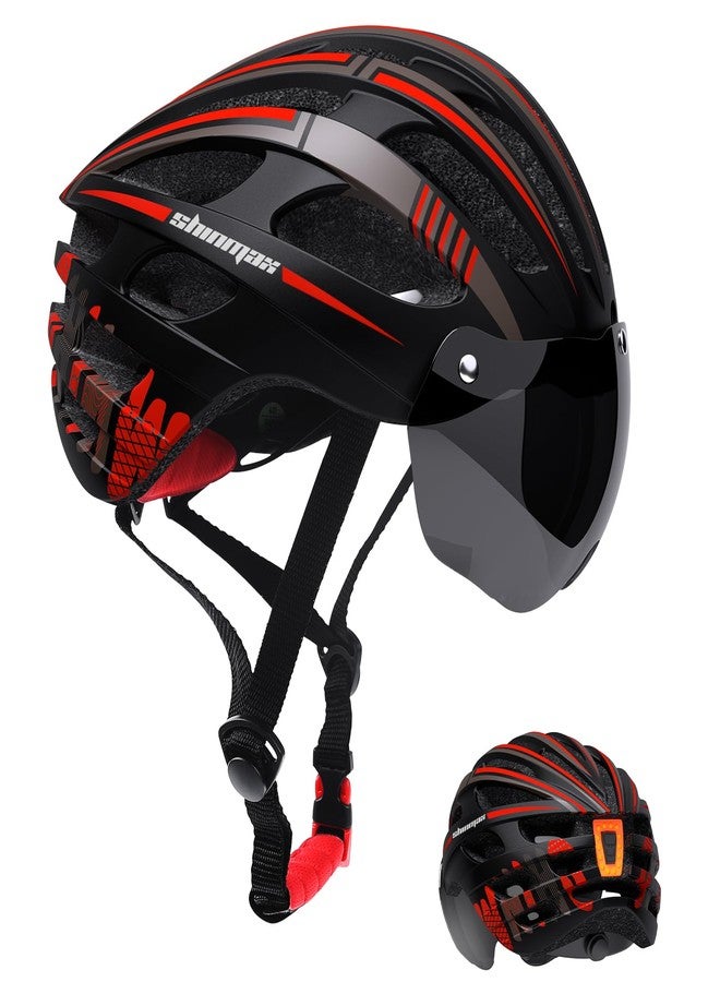 Shinmax Bike Helmet with USB Rechargeable Light & Detachable Magnetic Goggles UV Protective, Bicycle Helmet Men Women Mountain Road Adjustable Adult Cycling Helmets (WT-049) - Image 1