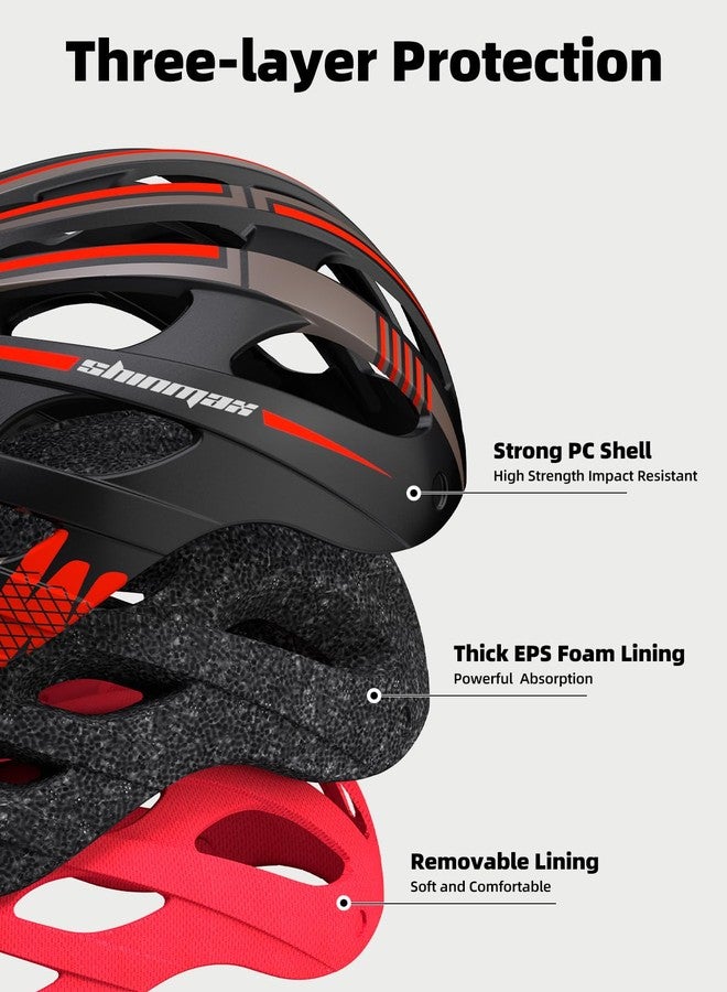 Shinmax Bike Helmet with USB Rechargeable Light & Detachable Magnetic Goggles UV Protective, Bicycle Helmet Men Women Mountain Road Adjustable Adult Cycling Helmets (WT-049) - Image 3