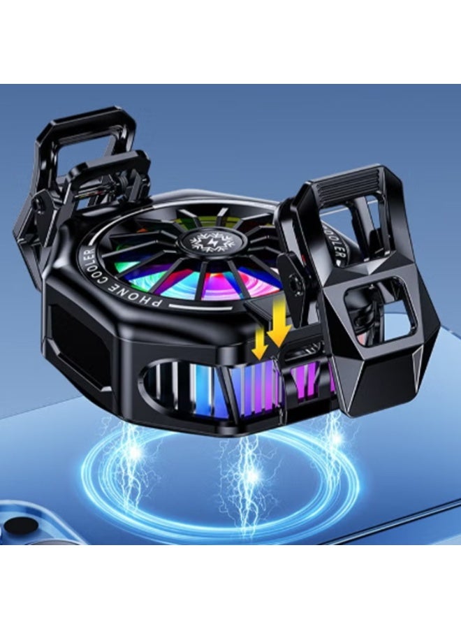 2 in 1 Magnetic/Back-Clip Mobile Phone Semiconductor Cooling Radiator 3 Gear Adjustable Mobile Cooling Fan with Digital Display Portable Phone Radiator Cooling Fan for Android iPhone - Image 5