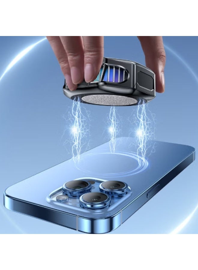 2 in 1 Magnetic/Back-Clip Mobile Phone Semiconductor Cooling Radiator 3 Gear Adjustable Mobile Cooling Fan with Digital Display Portable Phone Radiator Cooling Fan for Android iPhone - Image 4
