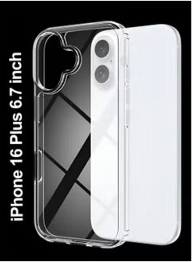 ELTRAZONE iPhone 16 Plus Transparent Slim Case – 6.7 Inch Shockproof, Scratch-Resistant, Crystal Clear Protective Cover - Image 1
