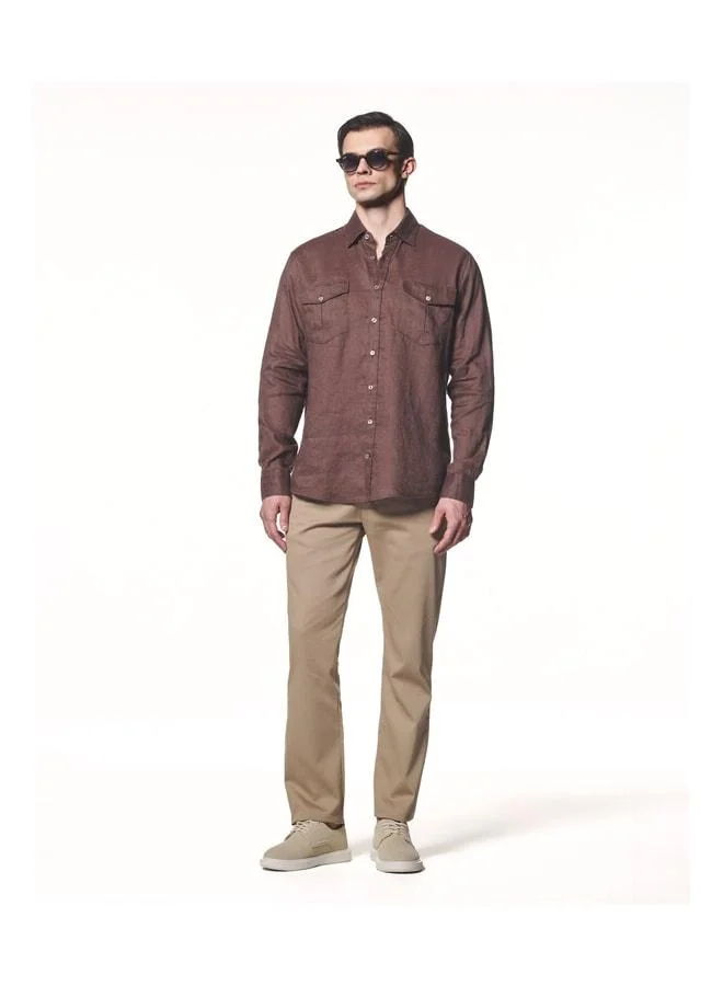 100% Linen Double Pocket Shirt.