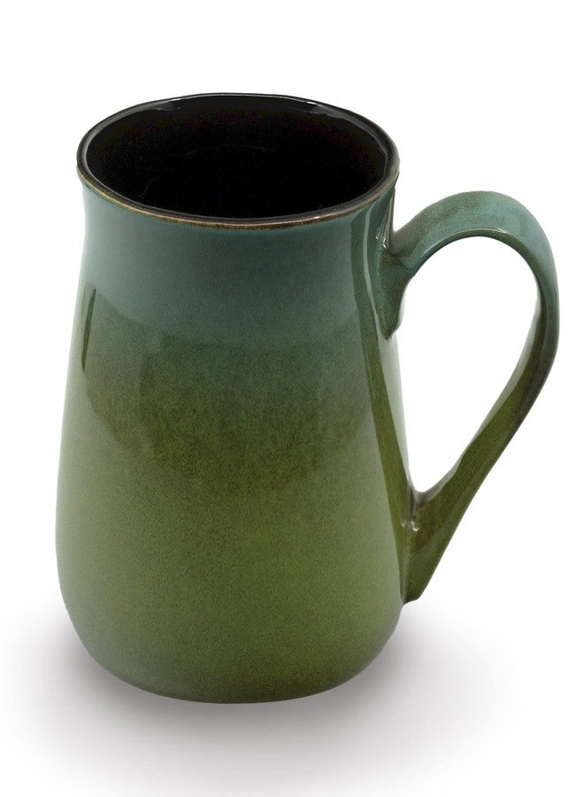 ECODECO Large Pottery Coffee Mug 24 Oz - Oversized Ceramic Cup with Big Handle - 1 Pcs (Green to Blue) - Image 1