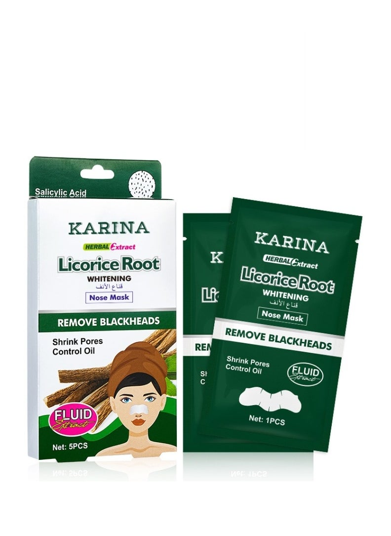 Karina Karina Nose Mask with Licorice Extract for Deep Cleansing, 5 Pcs. 