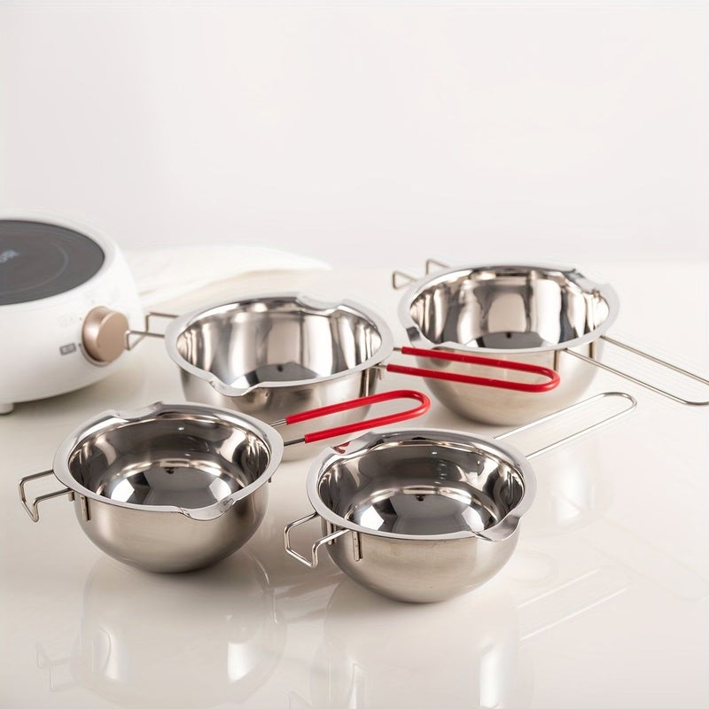 Stainless Steel Chocolate Melting Pot With Heat Resistant Handle 15.22oz Double Boiler Butter Warmer For Melting Chocolate Candy Candles Soap Wax DIY Baking Oil Heating Kitchen Tool - Image 3