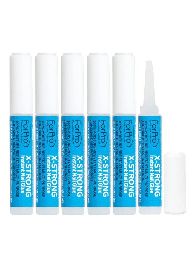 ForPro Professional Collection X-Strong Instant Nail Glue, Long-Lasting, Quick-Drying Super Glue For Applying Fake Nails, 0.07 Oz (Pack Of 6) - Image 1