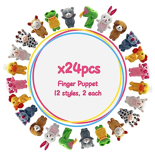 XIPEGPA 24 PCS Finger Puppets Set Mini Stuffed Animals Finger Puppet Toys for Storytelling Playing Teaching Shows Playtime Schools Birthday Party Gift Favor Supplies - Image 5