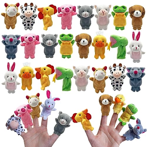 XIPEGPA 24 PCS Finger Puppets Set Mini Stuffed Animals Finger Puppet Toys for Storytelling Playing Teaching Shows Playtime Schools Birthday Party Gift Favor Supplies - Image 1