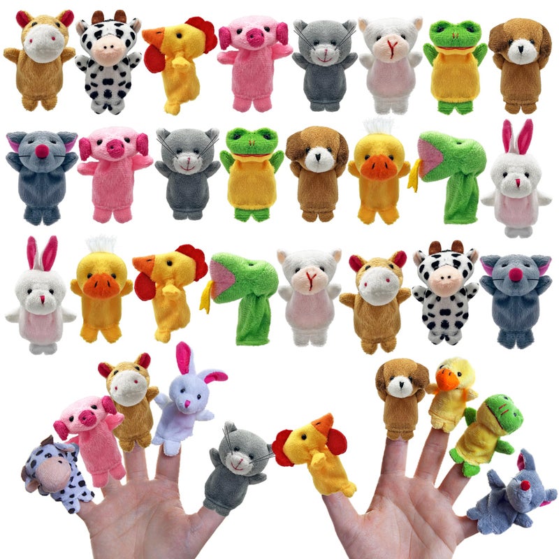 XIPEGPA 24 PCS Finger Puppets Set Mini Stuffed Animals Finger Puppet Toys for Storytelling Playing Teaching Shows Playtime Schools Birthday Party Gift Favor Supplies - Image 3
