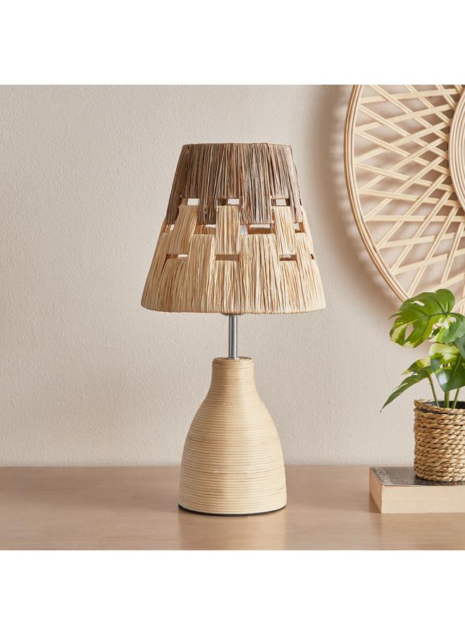 Natura Rattan Table Lamp With Raffia Shade 22X42 Cm - Image 1