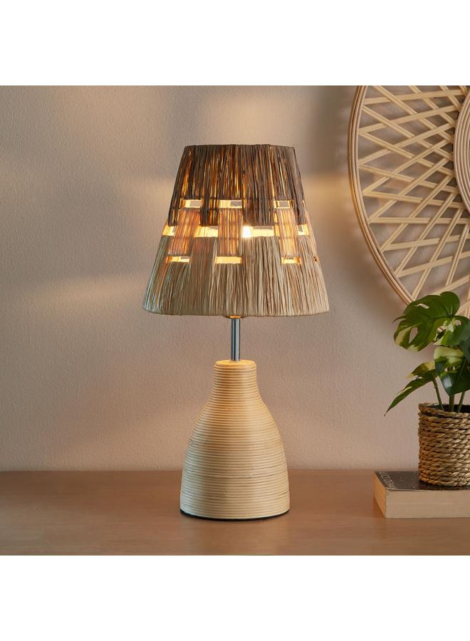 Natura Rattan Table Lamp With Raffia Shade 22X42 Cm - Image 2