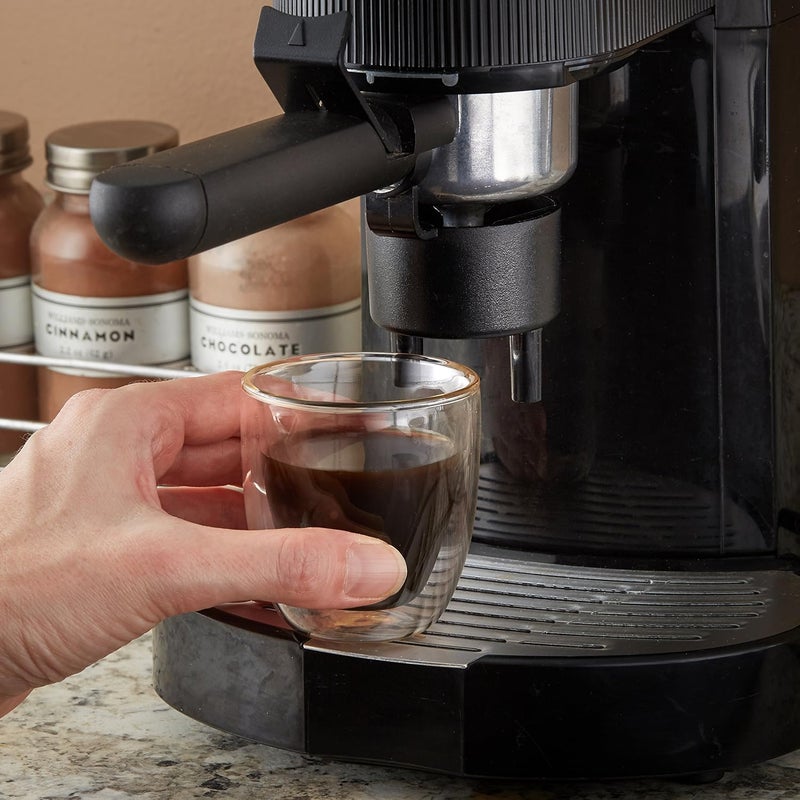 Evaryl Glass Espresso Cups Set of 4 - Double Walled Espresso Cup 2.7 OZ - Wide Italian Style Clear Doppio Espresso Cup - Double Espresso Cups - Espresso Accessories Small Double Wall Expresso Coffee Cup - Image 4