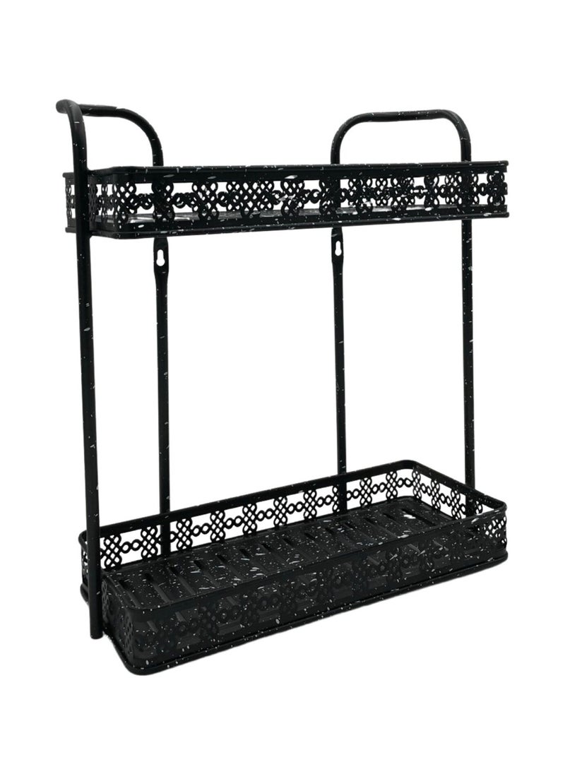 ALMUFARREJ - Two-tier black rectangular storage rack - Image 1