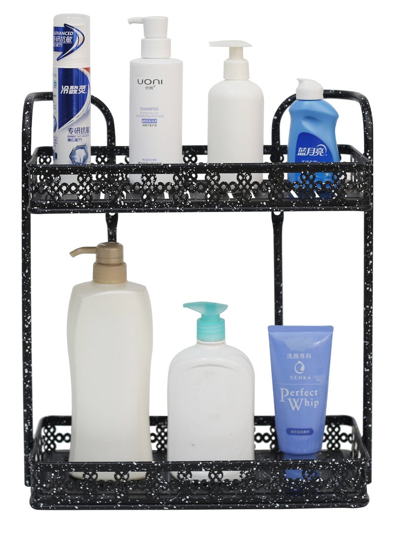 ALMUFARREJ - Two-tier black rectangular storage rack - Image 1