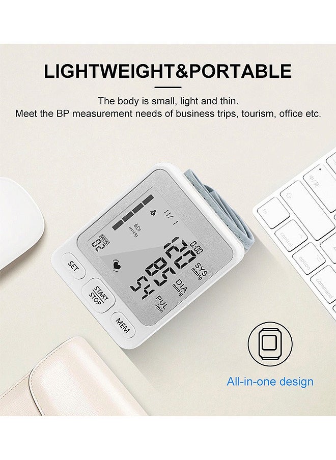 Urit - Blood Pressure Monitor with Voice Broadcast, 2x99 Readings Memory Wrist Bp Machine - Image 1