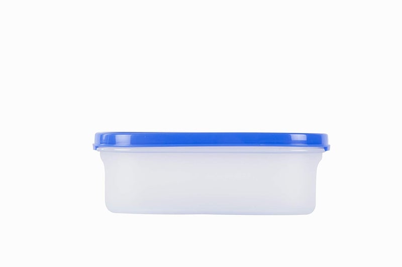 Cutting EDGE Modular Containers Oval with Plain Lids Set for Rice DalAtta Flour Cereals Pulses Snacks Stackable Set of 9 3 Each Size Blue Lids - Image 5