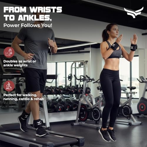 Xtrim Adjustable Neoprene Ankle & Wrist Weights 4 KG Total (2 KG x 2) for Men & Women, Heavy-Duty Strength Training with Soft Foam Padding, Sweatproof & Durable Design, Ideal for Gym, Walking, Home Workout, Conditioning & Fitness Training, Black - Image 4