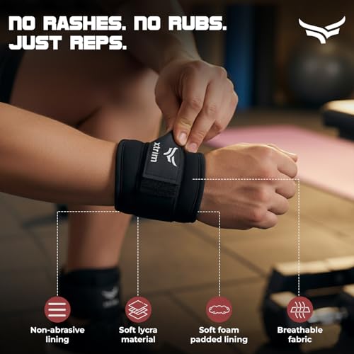 Xtrim Adjustable Neoprene Ankle & Wrist Weights 4 KG Total (2 KG x 2) for Men & Women, Heavy-Duty Strength Training with Soft Foam Padding, Sweatproof & Durable Design, Ideal for Gym, Walking, Home Workout, Conditioning & Fitness Training, Black - Image 3