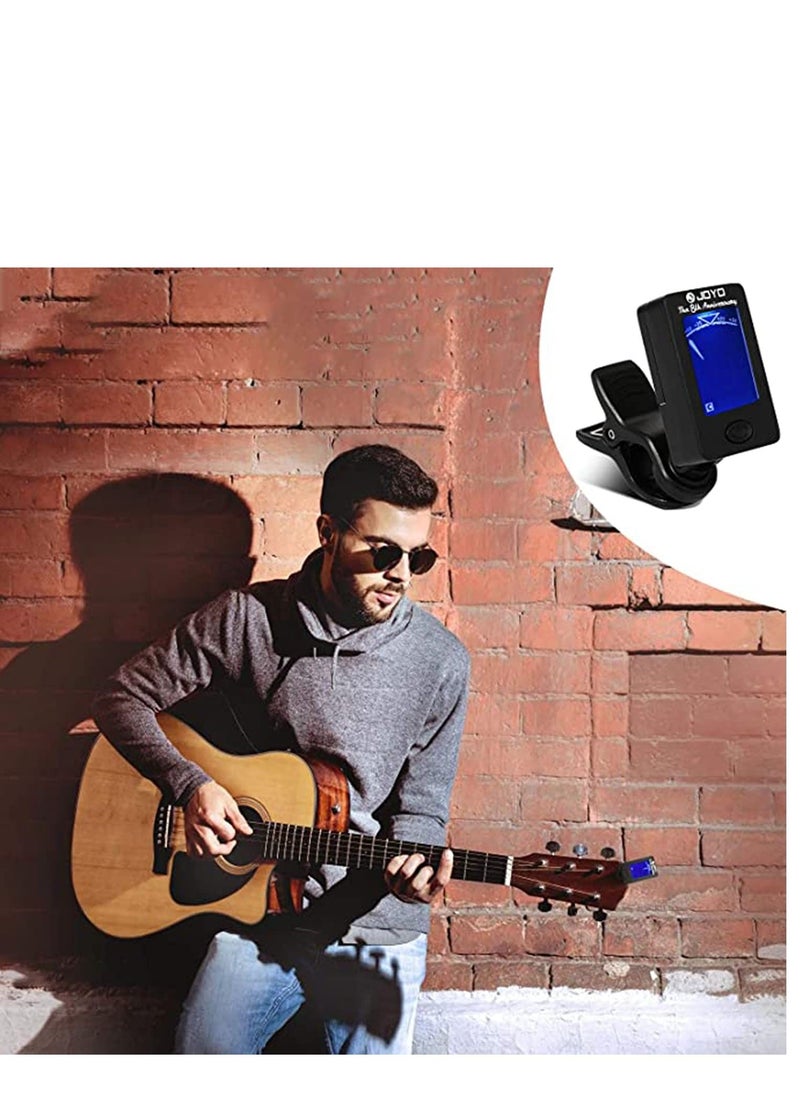 KASTWAVE Guitar Tuner and Capo Set, Digital Electronic Clip on Tuner Acoustic with LCD Display for Guitar, Bass, Violin, Ukulele 360 Degree Rotatable, LCD Digital Display (5 Pcs Picks Included)  - Image 5