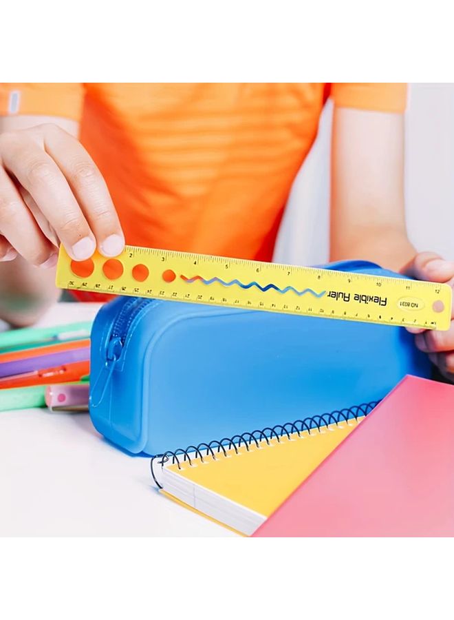 2pcs Blue FlexiMeas Silicone Ruler Multi Functional Foldable Measuring Tool - Image 3
