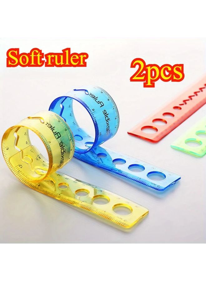 2pcs Blue FlexiMeas Silicone Ruler Multi Functional Foldable Measuring Tool - Image 4