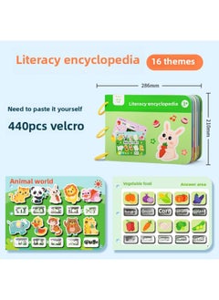 Quiet Hand Tear Cloth Book Early Education Sticker Baby Tear Book Can Bite 6-Month-Old Baby One-Year-Old Toy 1 Enlightenment-Color:Literacy Book (need To Stick Hook And Loop) [0-6 Years Old]]